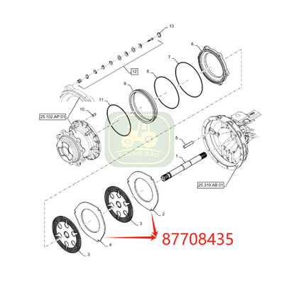 الفرق الفرامي الأمامي 8mm 87708435 لوحة الفرامل لجهاز الحفر