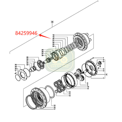 استبدال محور الكواكب 4T 84259946 قرص الفرامل للآلة