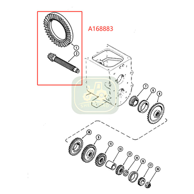 أجزاء ناقلات المحور الأمامي 7/47 T A168883 Bevel Gear للشاحن الخلفي