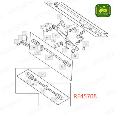 أجزاء وصلة ثلاثية النقاط RE45708 SJ24944 سلسلة تأرجح للجرار